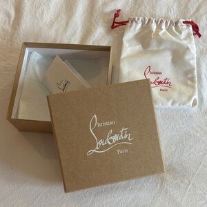 AUTHENTIC Christian Louboutin Tan Box with White Dust Bag For Wallet